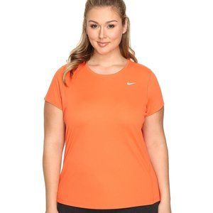 NIKE MILER Womens PLUS SIZE RUNNING Shirt Orange 747056-842 SIZE 2X NWT $42.00